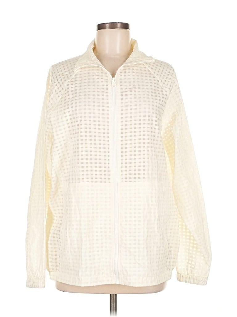 Pre-owned Fabletics Cardigan Sweater In White