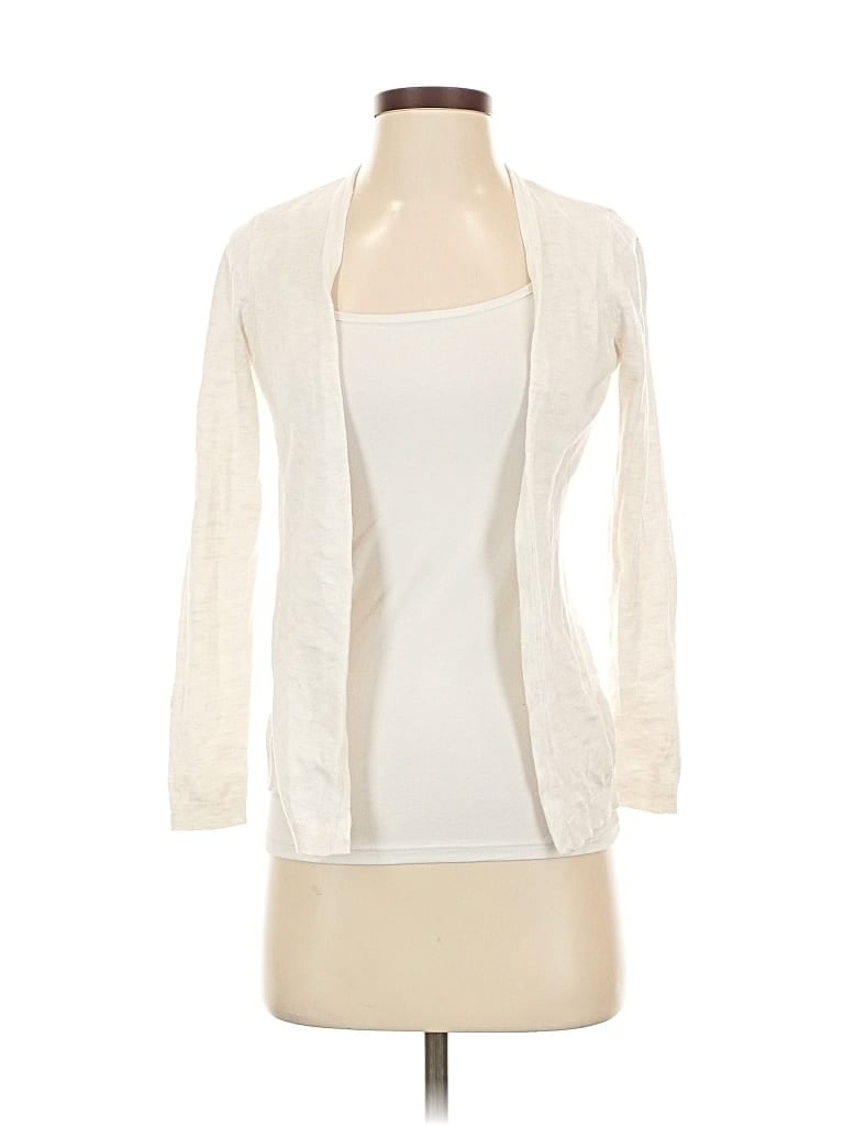 Pre-owned Ann Taylor Loft Outlet Cardigan Sweater In White