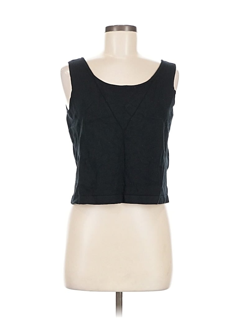 Pre-owned Linda Allard Ellen Tracy Tank Top Black Square Neckline Tops