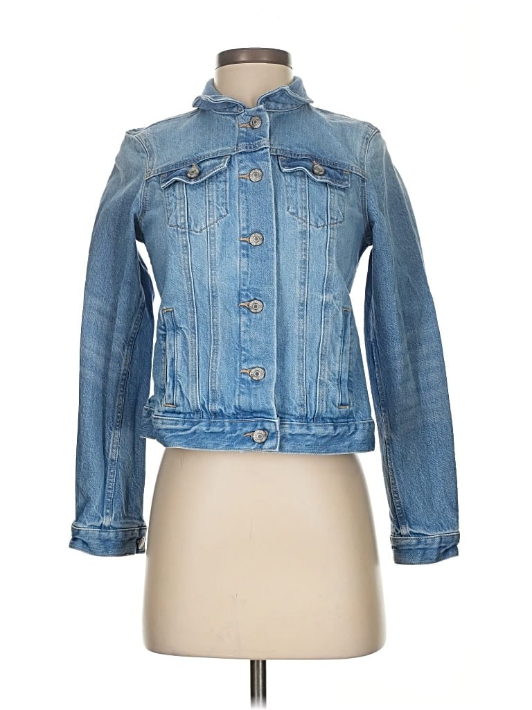 Pre-owned Ann Taylor Loft Denim Jacket In Blue