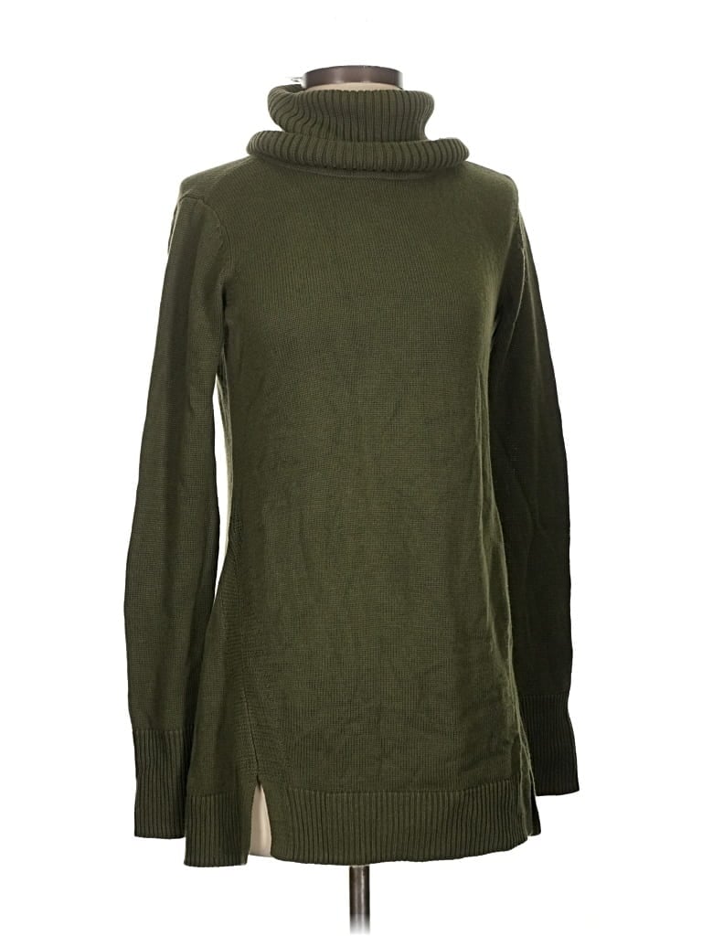 Pre-owned H By Halston Turtleneck Sweater In Green