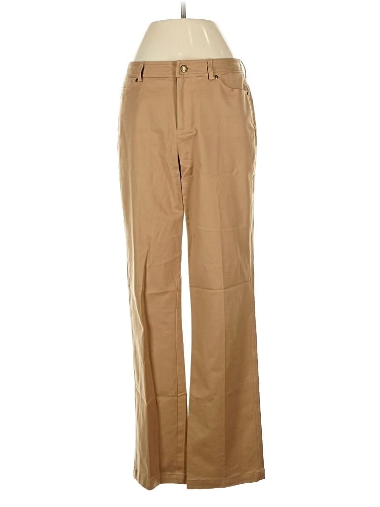 Pre-owned Linda Allard Ellen Tracy Khaki Pant In Brown