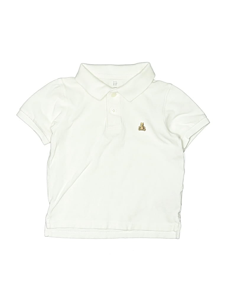 Pre-owned Baby Gap Kids' Short Sleeve Polo Shirt In White