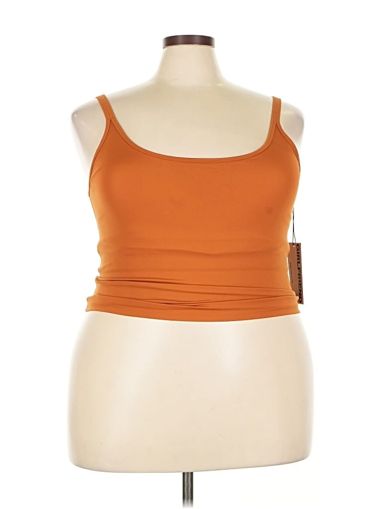 Pre-owned Girlfriend Collective Tube Top Orange Strapless Neckline Tops
