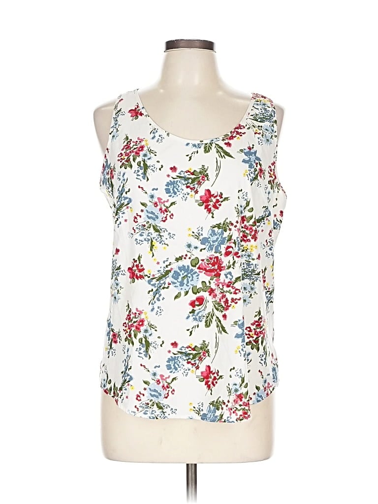 Pre-owned Time And Tru Sleeveless Blouse In White