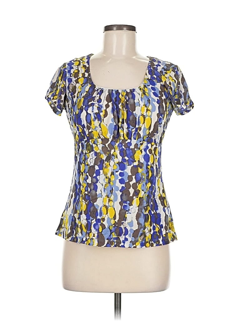 Pre-owned Ann Taylor Factory Short Sleeve Blouse In Yellow