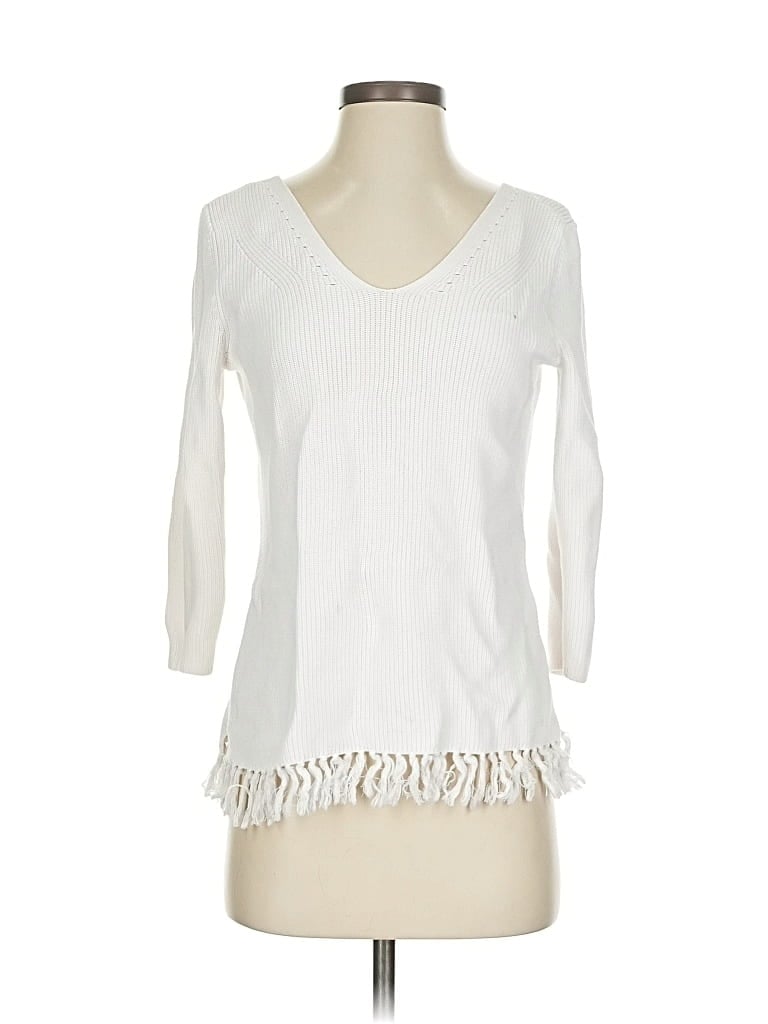 Pre-owned Talbots 3/4 Sleeve T-shirt In White