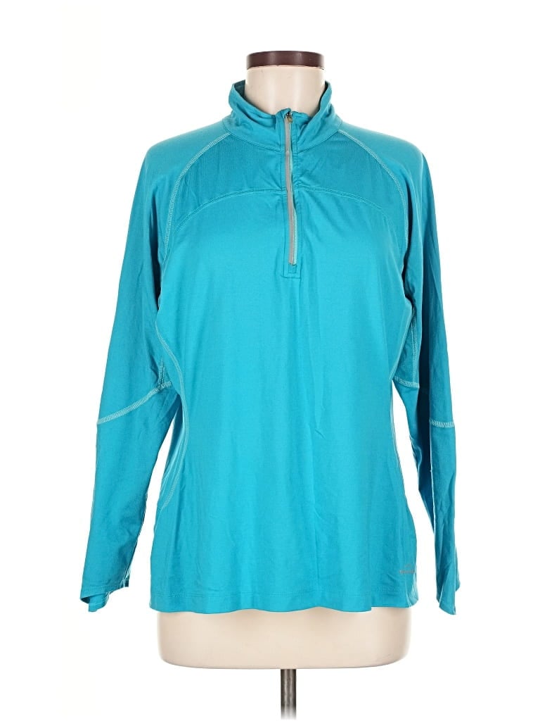 Pre-owned Eddie Bauer Fleece Jacket In Blue