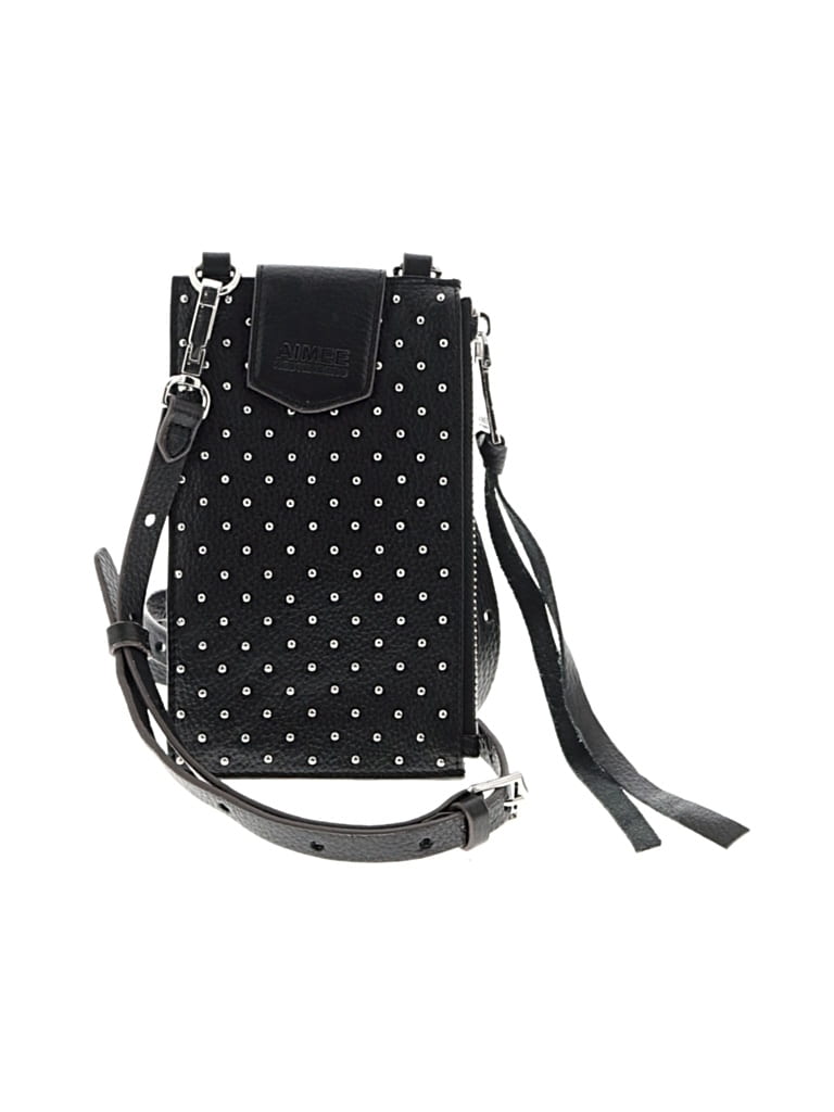 Pre-owned Aimee Kestenberg Leather Crossbody Bag In Black