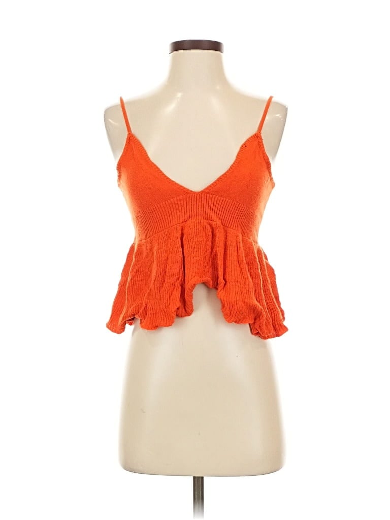 Pre-owned L'academie Los Angeles Tank Top Orange Strapless Neckline Tops