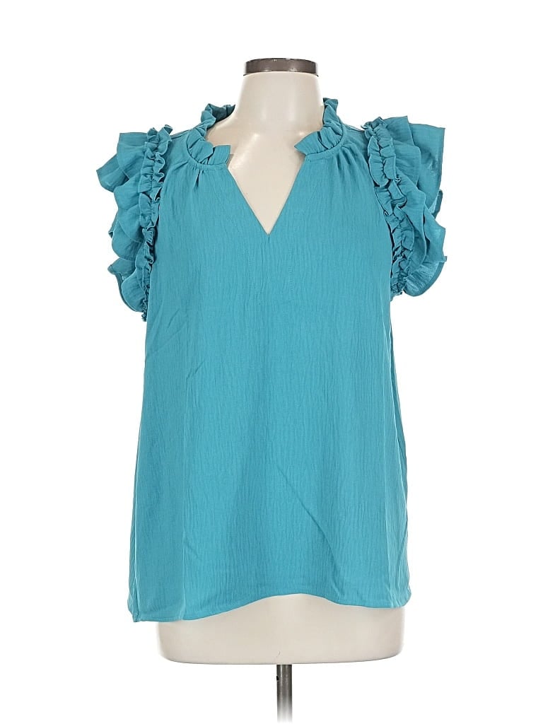 Mud Pie Short Sleeve Blouse In Blue