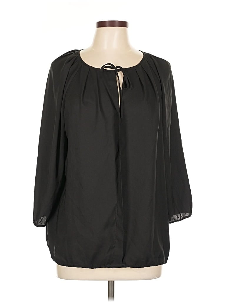 Pre-owned Ann Taylor 3/4 Sleeve Blouse In Black