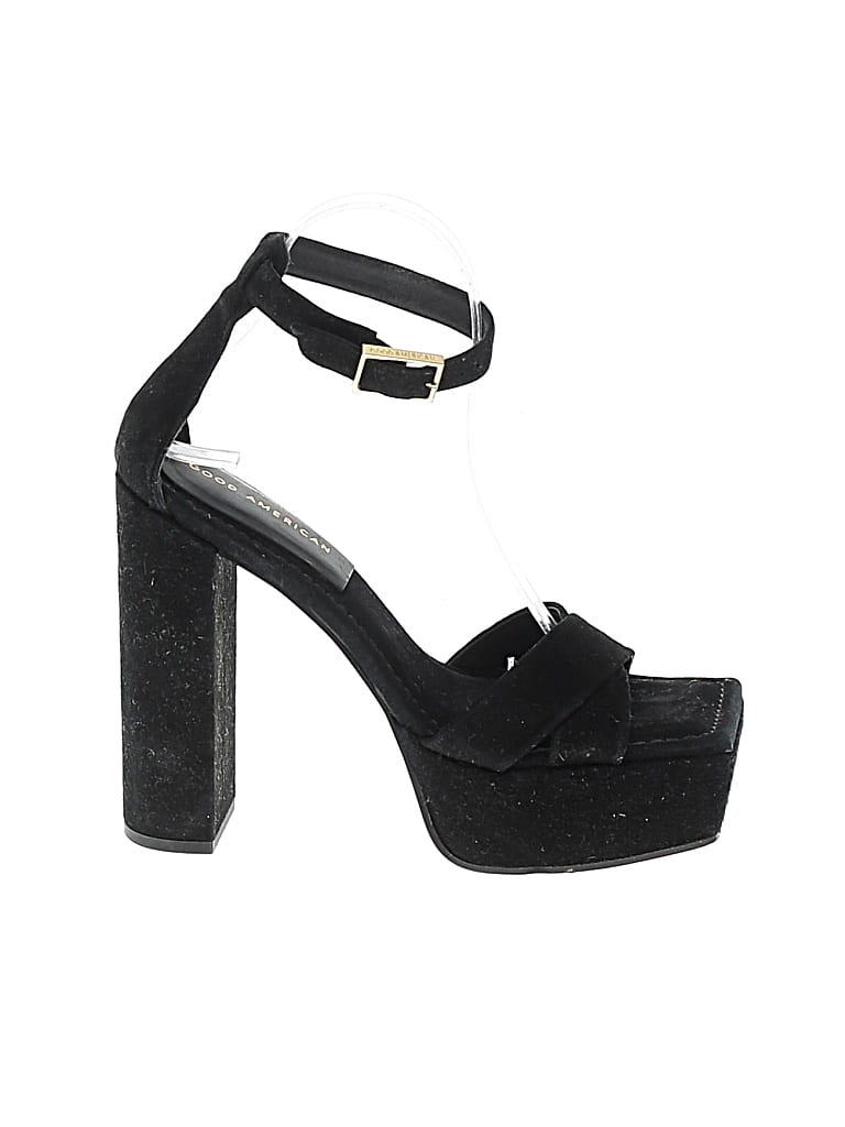 Pre-owned Good American Heels In Black