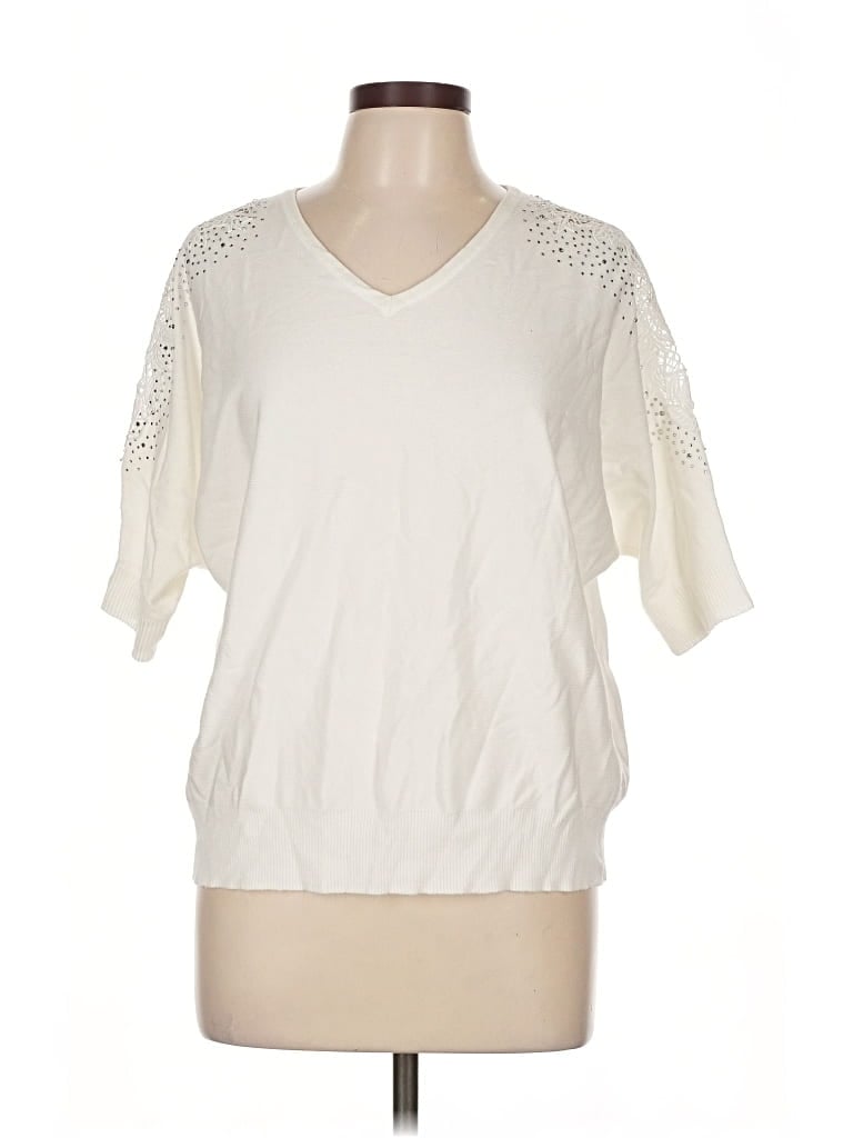 Pre-owned Liv Pullover Sweater In White