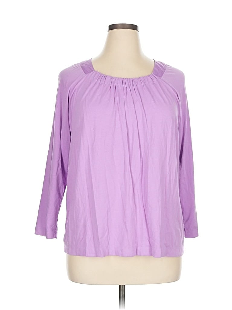 Pre-owned Dana Buchman 3/4 Sleeve Blouse In Purple
