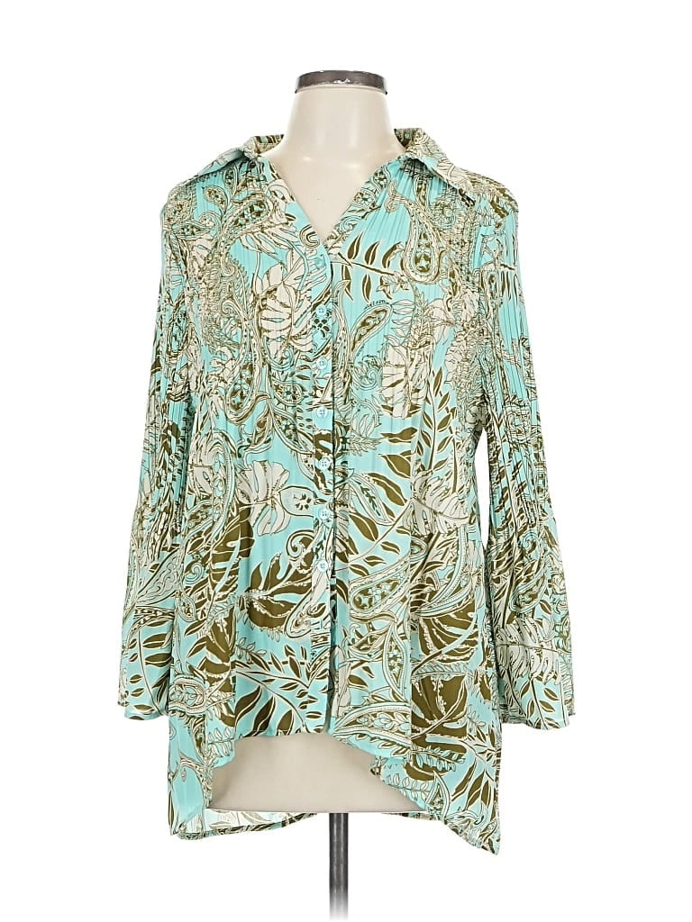 Pre-owned Assorted Brands 3/4 Sleeve Blouse In Blue