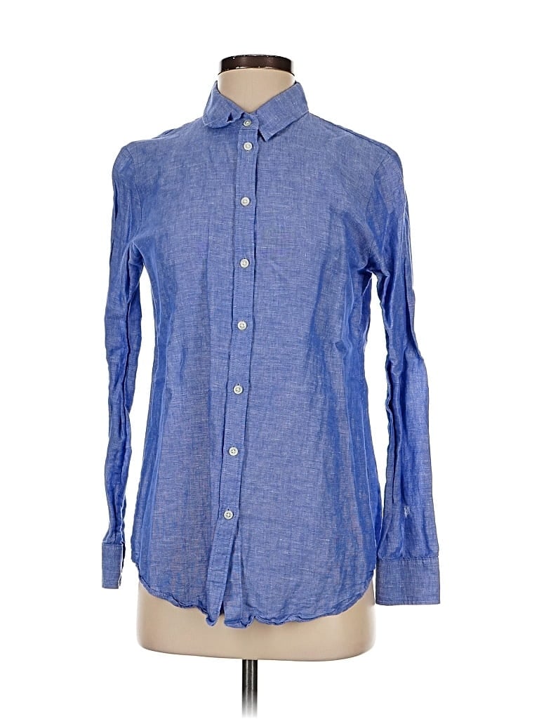 Pre-owned Banana Republic Long Sleeve Button Down Shirt In Blue
