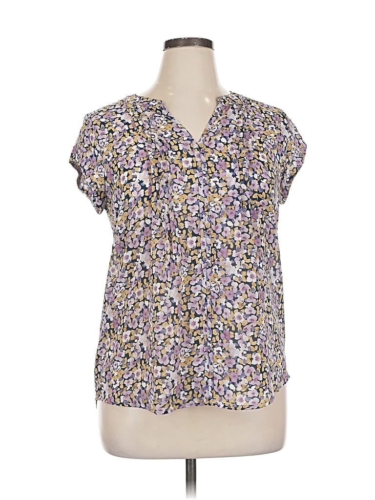 Pre-owned Fun2fun Short Sleeve Blouse In Purple