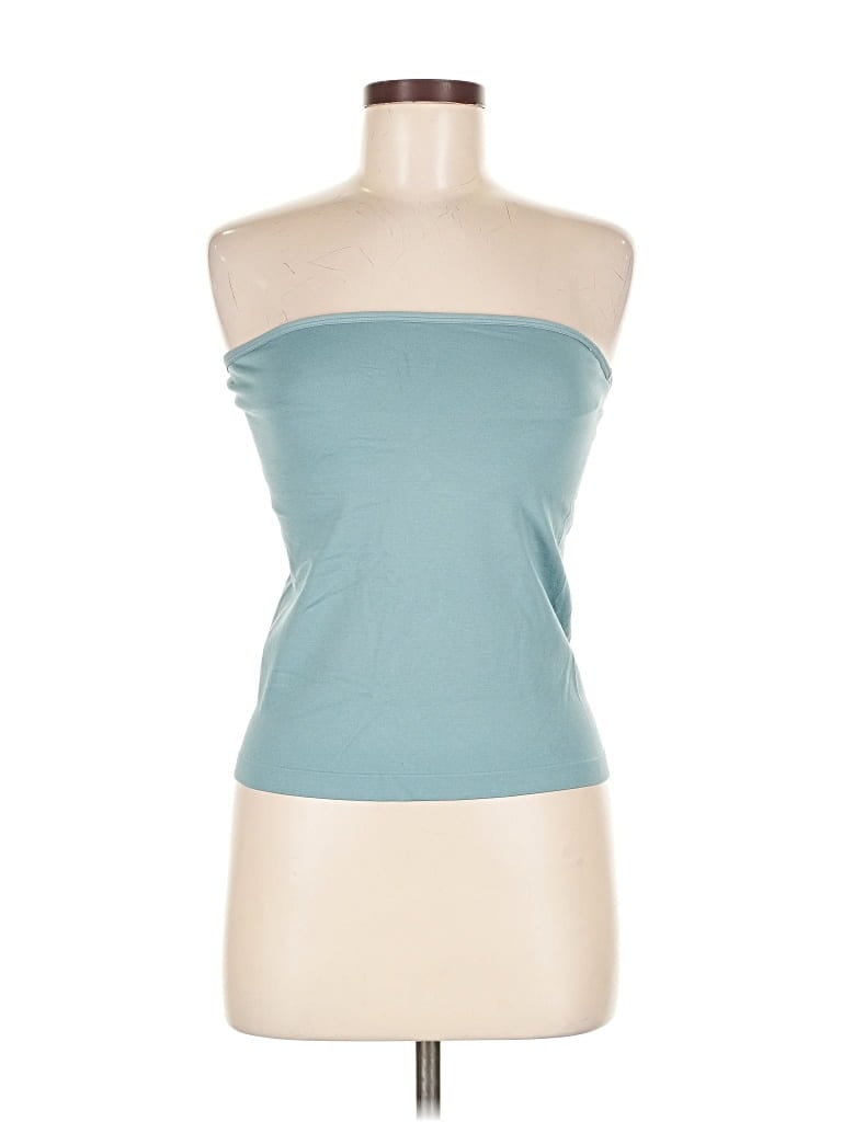 Pre-owned A New Day Tube Top Teal Strapless Neckline Tops In Blue