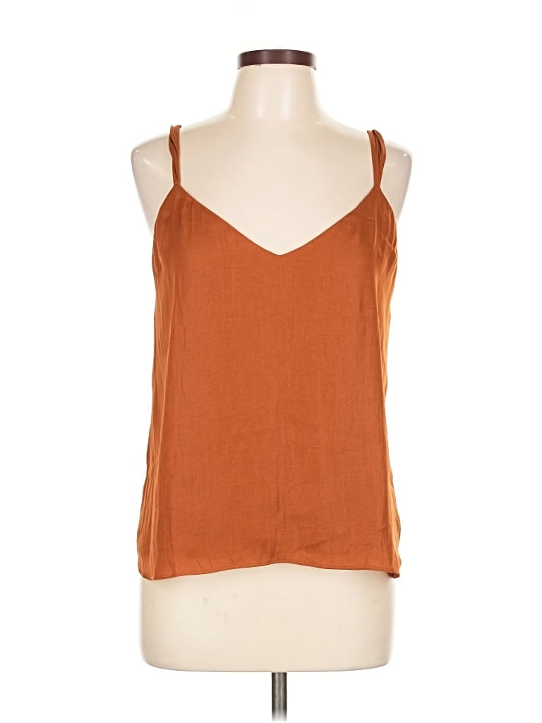 Pre-owned Evereve Sleeveless Top Orange Halter Neckline Tops