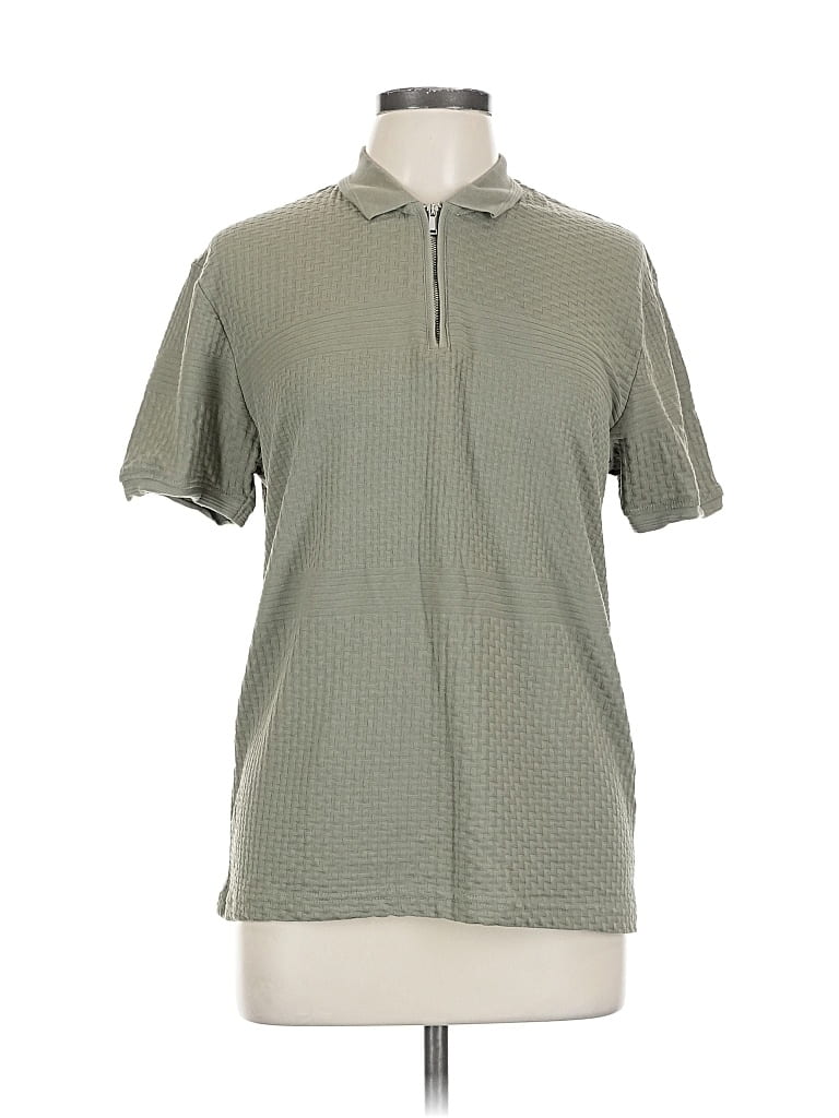 Pre-owned Denim And Flower Short Sleeve Polo Shirt In Green