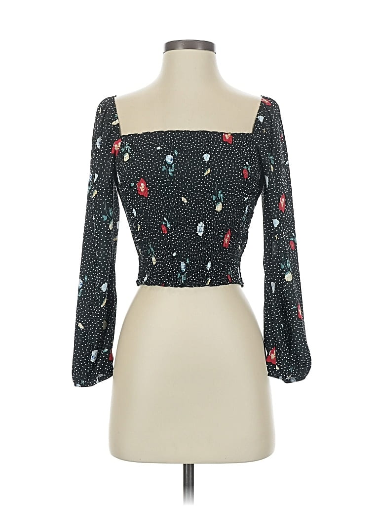 Pre-owned Abercrombie & Fitch Long Sleeve Blouse In Black