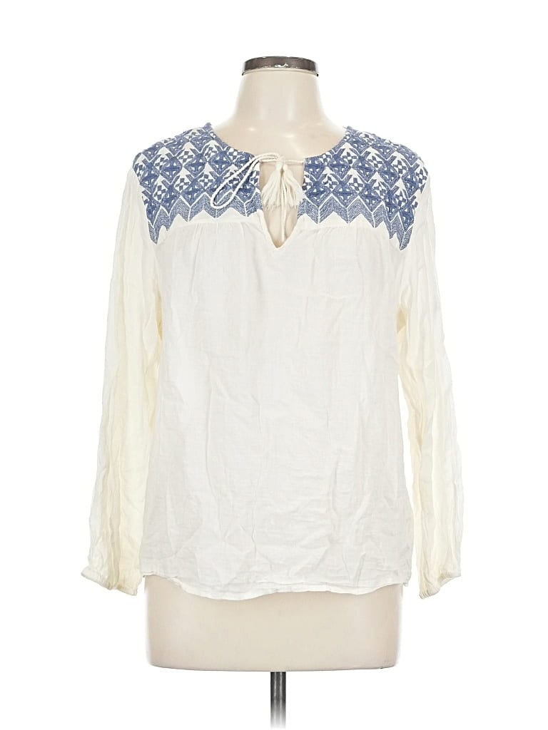 Pre-owned Old Navy Long Sleeve Blouse In White