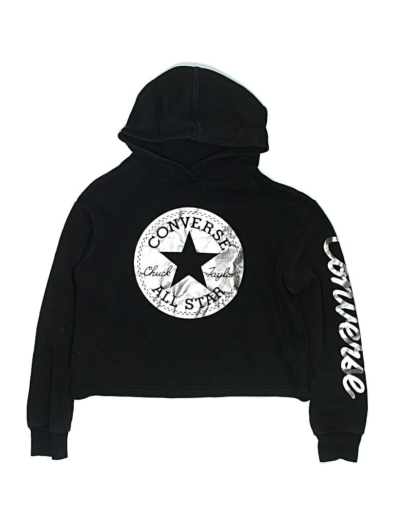 Pre-owned Converse Kids' Pullover Hoodie In Black