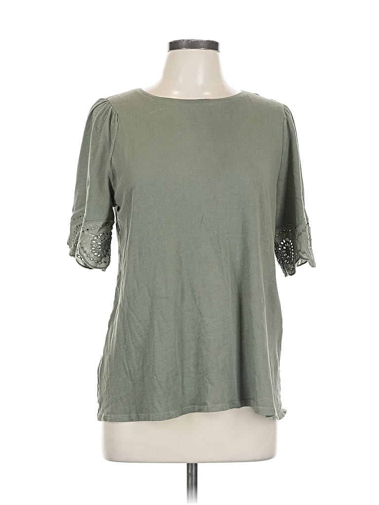 Pre-owned Ann Taylor Loft 3/4 Sleeve T-shirt In Green