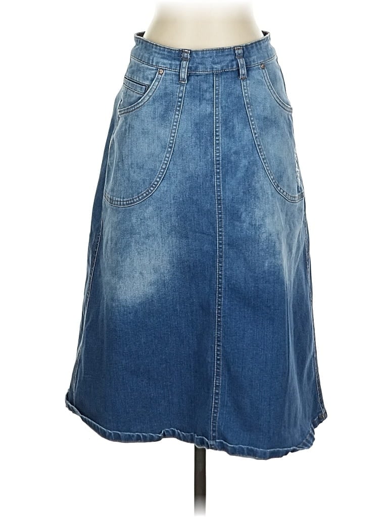 Pre-owned Pilcro And The Letterpress Denim Skirt In Blue