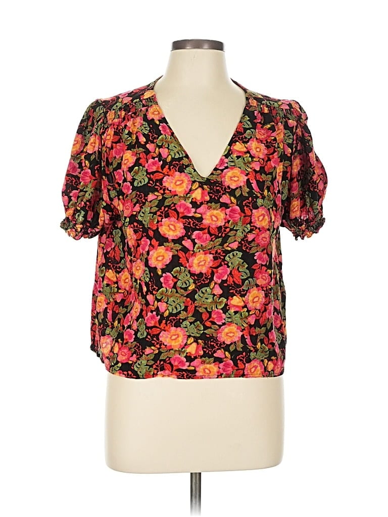 Pre-owned Cynthia Rowley Short Sleeve Blouse In Orange