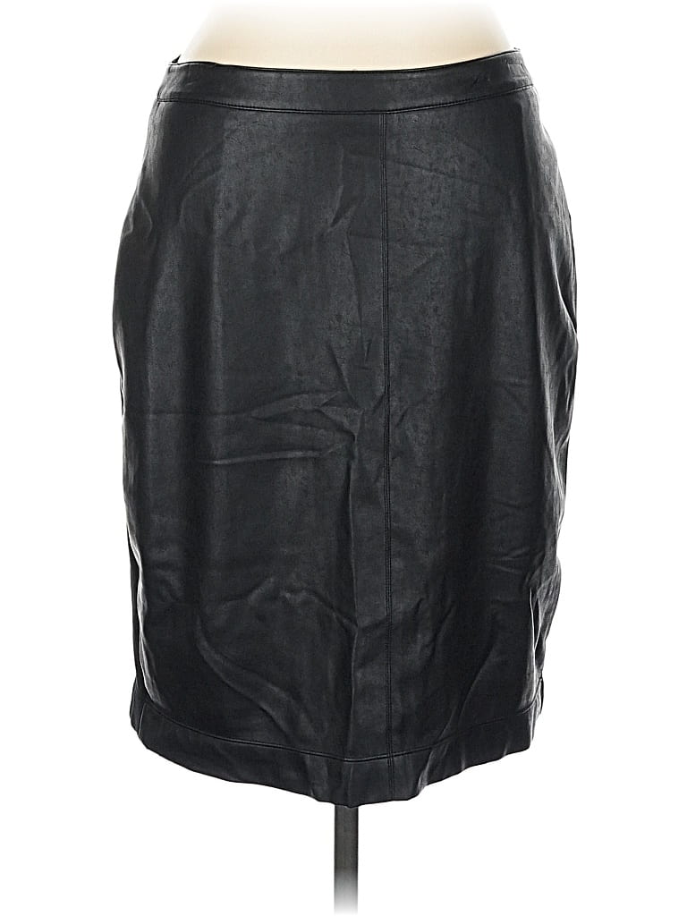 Pre-owned Lk Bennett Faux Leather Skirt In Black