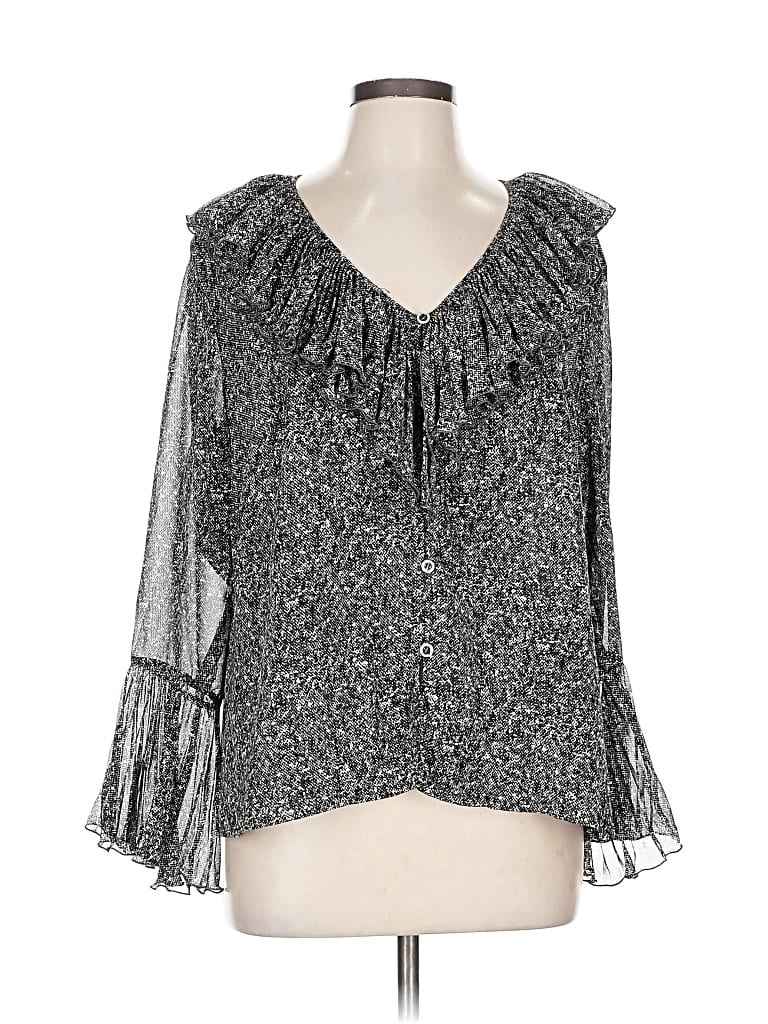 Pre-owned Escada 3/4 Sleeve Blouse In Silver