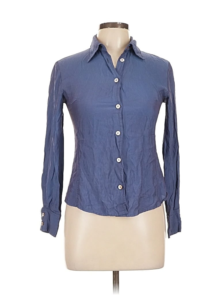 Pre-owned Assorted Brands Long Sleeve Button Down Shirt In Blue