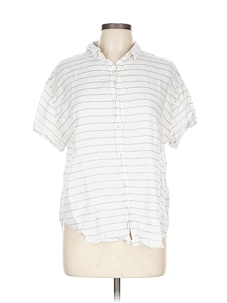 Pre-owned Universal Thread Short Sleeve Button Down Shirt In Silver