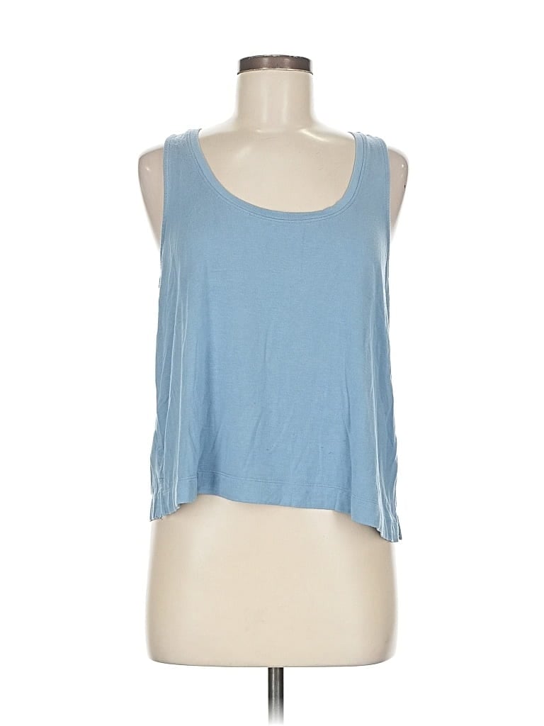 Pre-owned Lou & Grey Tank Top Blue Halter Neckline Tops