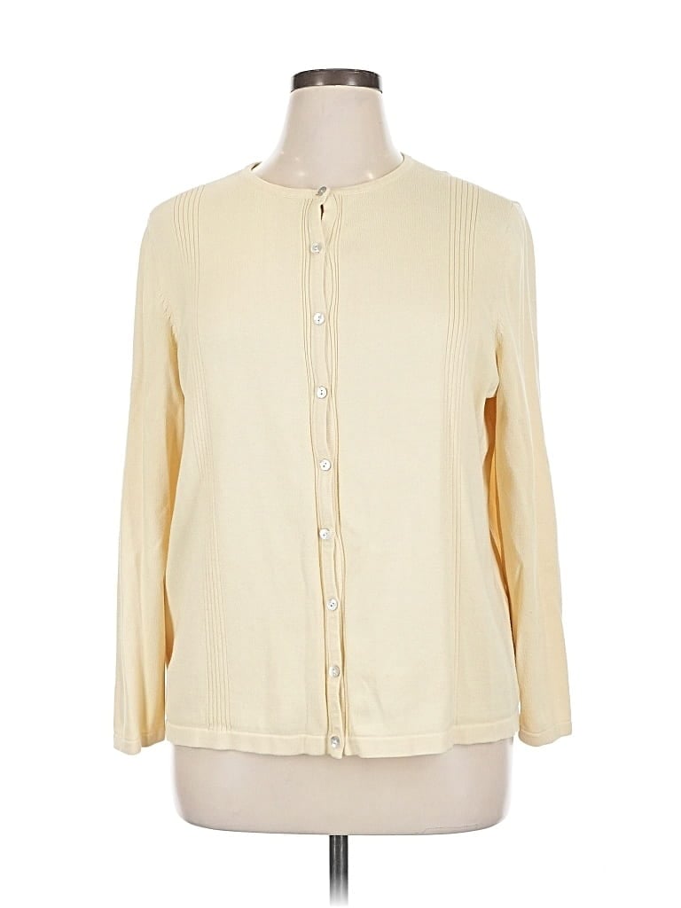 Pre-owned Casual Corner Annex Cardigan Sweater In White