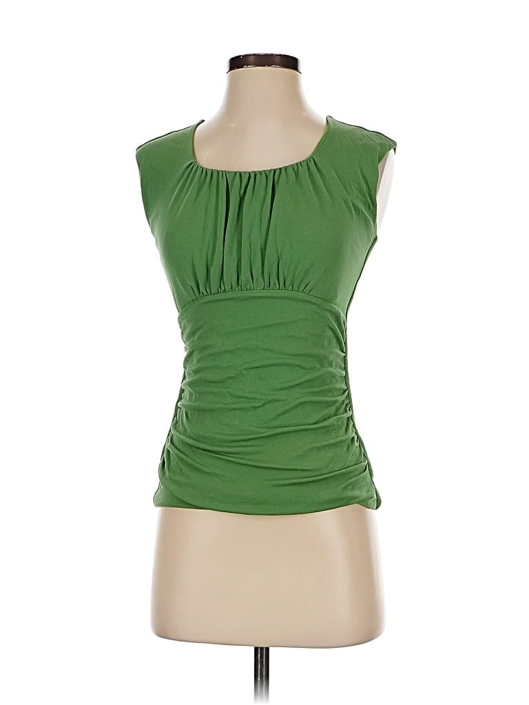 Pre-owned Alfani Sleeveless Silk Top Green Scoop Neck Tops