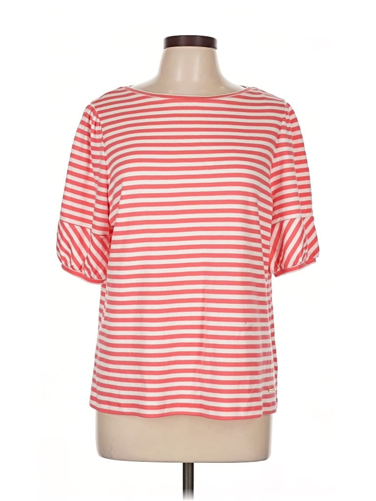 Pre-owned Anne Klein Short Sleeve T-shirt In Red