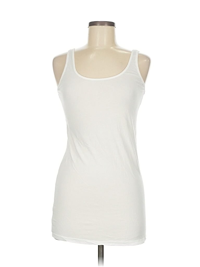 Pre-owned Splendid Tank Top Ivory Scoop Neck Tops In White