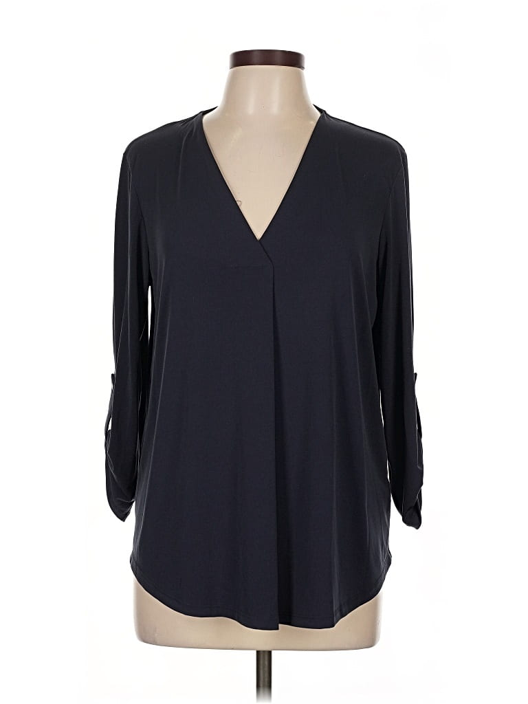 Pre-owned Jones New York 3/4 Sleeve Blouse In Black