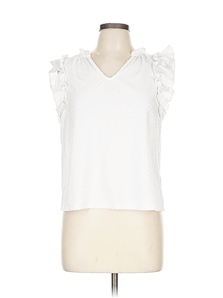Pre-owned J.crew Factory Store Sleeveless Blouse In White
