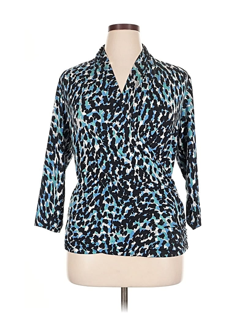 Pre-owned Chaus 3/4 Sleeve Blouse In Blue