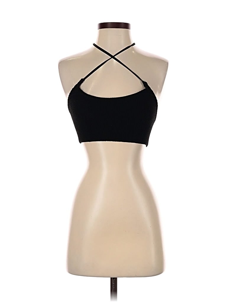 Pre-owned Asos Design Tank Top Black Halter Neckline Tops