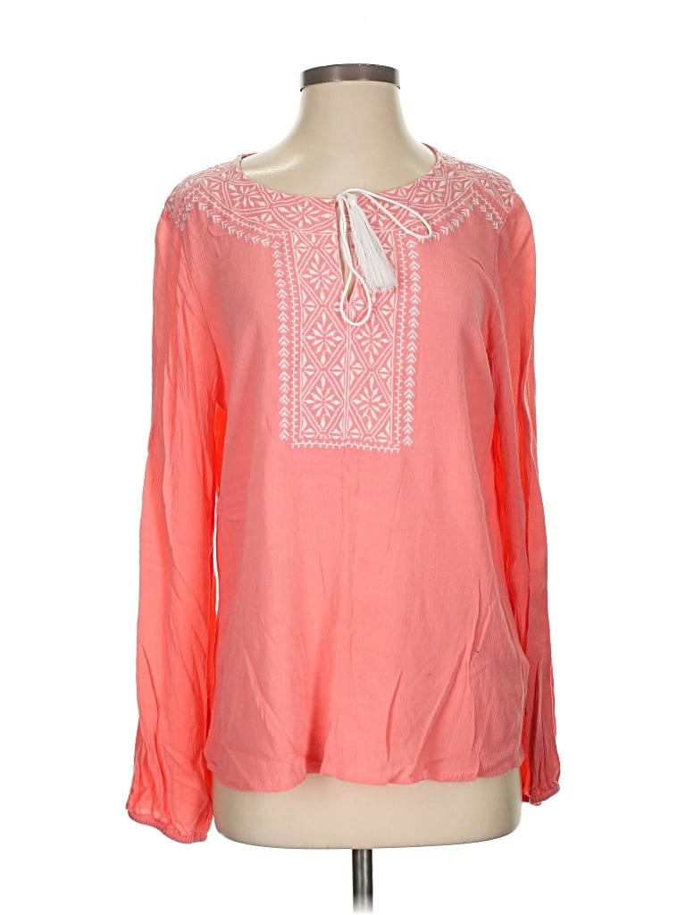 Pre-owned Michael Michael Kors Long Sleeve Blouse In Pink
