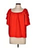 Chenault 100% Polyester Red Short Sleeve Blouse Size L - photo 1