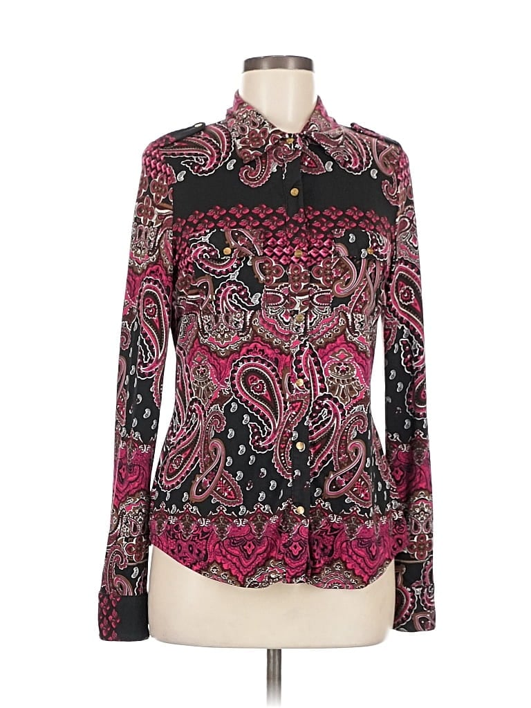 Pre-owned Bcbgmaxazria Long Sleeve Blouse In Burgundy