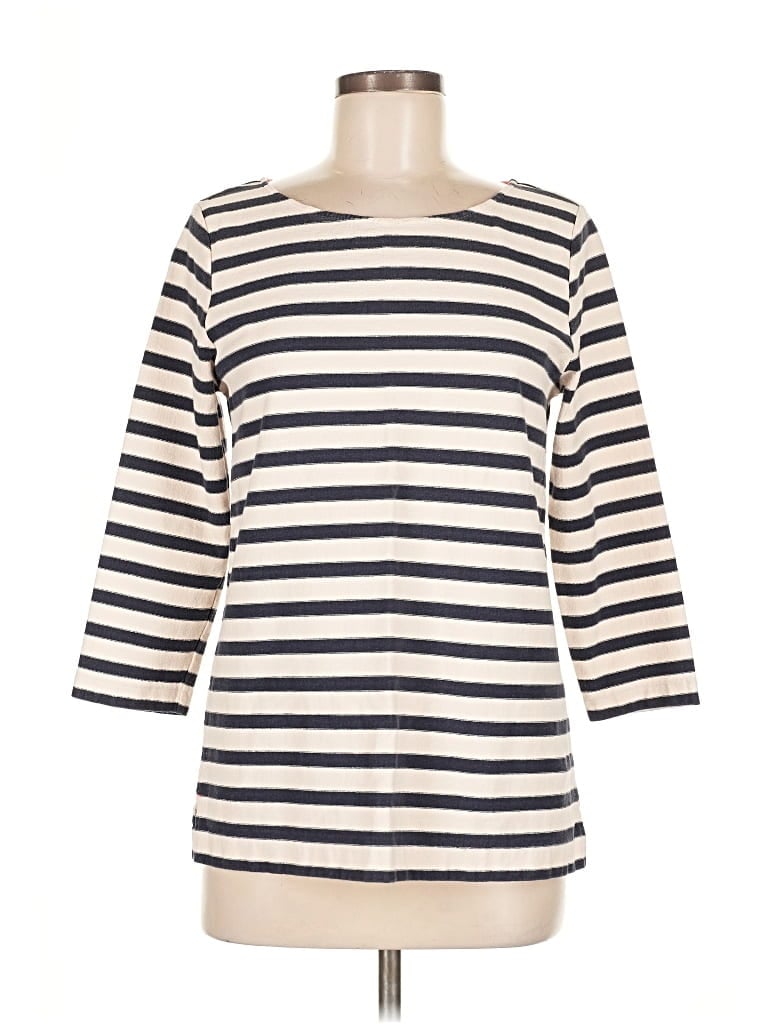 Pre-owned J.crew Factory Store 3/4 Sleeve Top Ivory Boatneck Tops In White