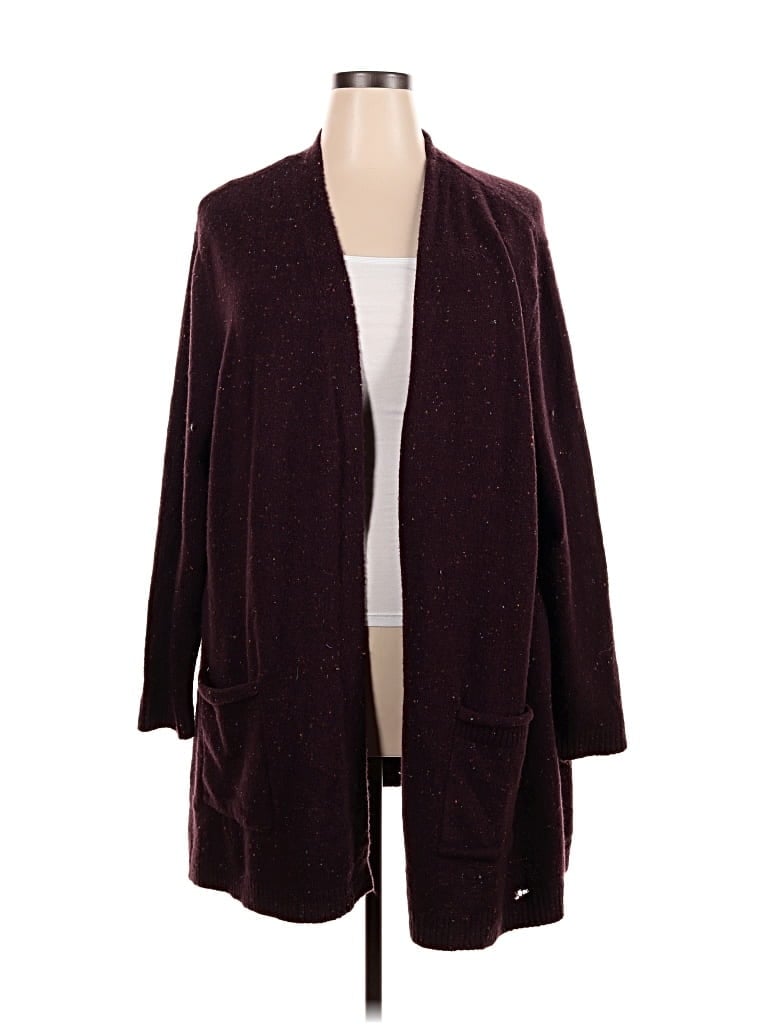 Pre-owned Love Ellie Cardigan Sweater In Burgundy