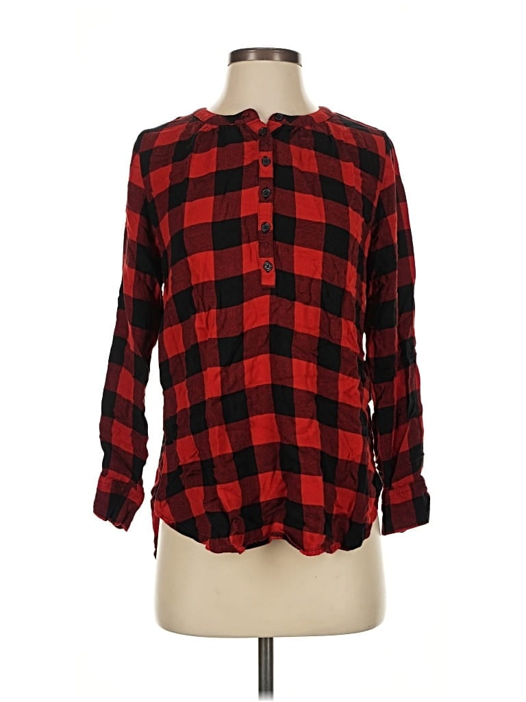 Pre-owned Universal Thread Long Sleeve Blouse In Red